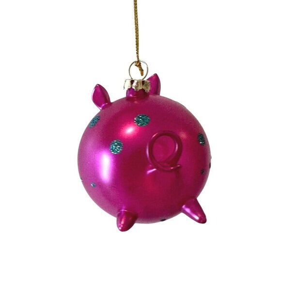 Pier 1 One Imports Pink Pig Ornament Blown Glass 3in Eclectic Curly Tail Balloon - Picture 2 of 9